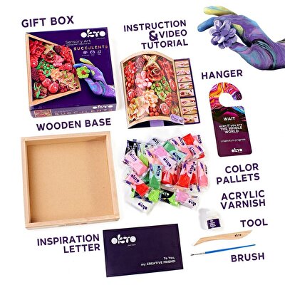 OKTO Succulents Passion 3D Duyusal Sanat Seti