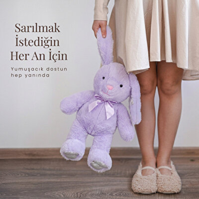 Mor Peluş Tavşan 50 Cm