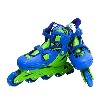 Işıklı Paten Mavi Yeşil M Beden 35-38