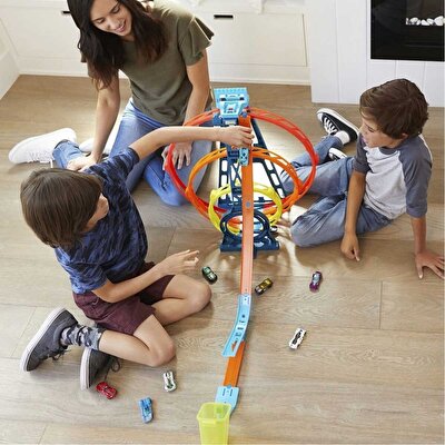 Hot Wheels Track Builder Üçlü Çember Aksiyonu Seti