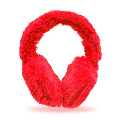 Peluş Kulaklık Kırmızı