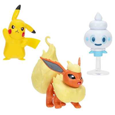 Pokemon Battle 3'lü Fi̇gür Seti̇ Flareon Vanillite Pikachu