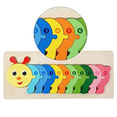 Ahşap Tırtıl Sayı Puzzle