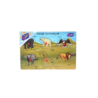Playwood Ahşap Tutmalı Vahşi Hayvanlar Puzzle