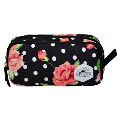 Epique Desenli Çift Bölmeli Kalem Kutusu Gül