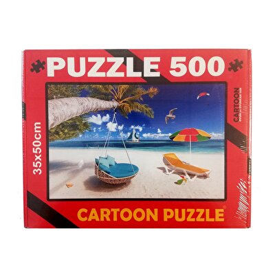 Cartoon Puzzle 500 Parça Kumsal ve Deniz