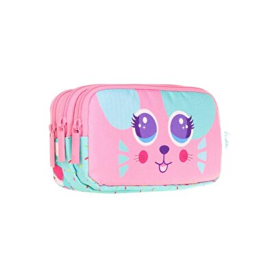 Kaukko Kids 3 Bölmeli Cute Face Mouse Kalem Çantası
