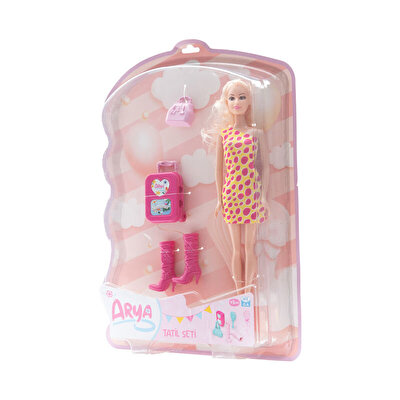 Arya Pet Taşıma Seti Sarı Puantiye Elbiseli