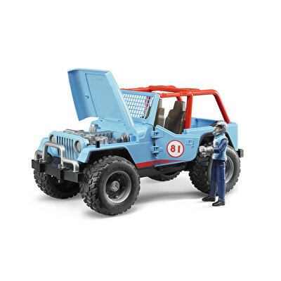 Bruder Jeep Cross Safari̇ Aracı ve  Kasklı Pi̇lotu