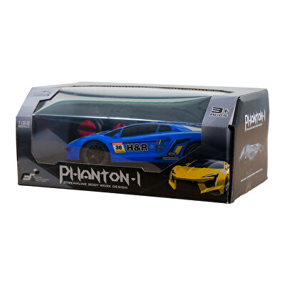 Full Fonksiyon Pilli 1:22 Ölçek Uzaktan Kumandalı Mavi Yarış Arabası