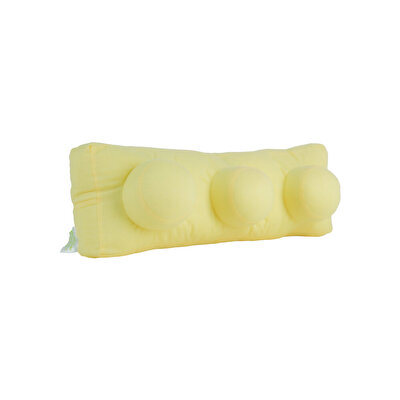 2'li Blok Yastık Peluş Sarı