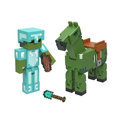 Minecraft İkili Paket Zombie in Diamond Armor and Zombie Horse HLB32