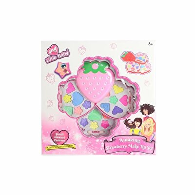 Çilek Kutulu Üçlü Makyaj Seti Pembe Çilek