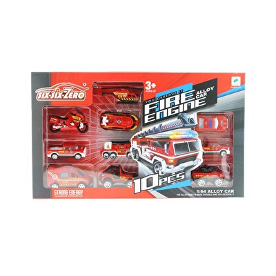 10'lu Die Cast Metal İtfaiye Araçları Seti 660 A147