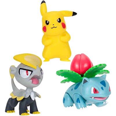 Pokemon Battle 3'lü Fi̇gür Seti̇ Jangmo-o Ivysaur Pikachu