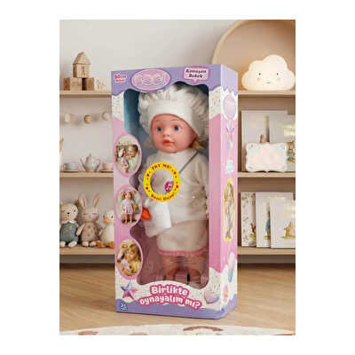 Konuşan Ezgi Beyaz Elbiseli Et Bebek 50 Cm