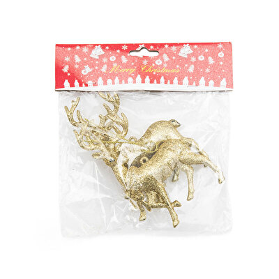 Yılbaşı Ağacı Süsü 2'li Geyik Figürü