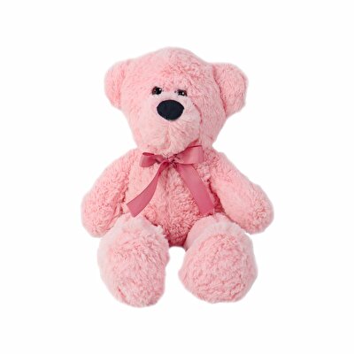 Büyük Kurdeleli Pembe Ayı 50 Cm