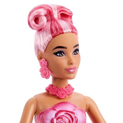 Barbie Petal Pop Gül Elbiseli Bebek JMF59