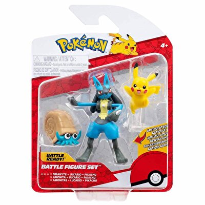 Pokemon Battle 3'lü Figür S14 Omanyte-Lucario-Pikachu