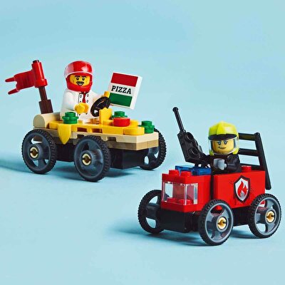 LEGO City Pizza Arabası İtfaiye Kamyonuna Karşı Yarış Arabası Paketi 60458