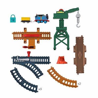 Thomas ve Arkadaşları Motorlu Tren Seti Cranky the Crane Cargo Drop HGY79