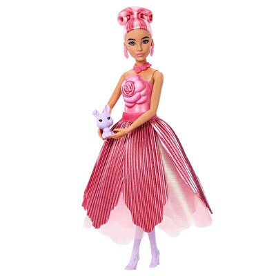 Barbie Petal Pop Gül Elbiseli Bebek JMF59