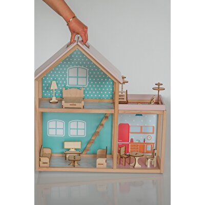 Ahşap Merdivenli Ev 1003 Mavi