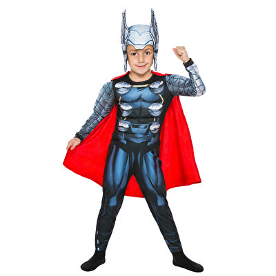 Thor Pelerinli Kostüm 7-9 Yaş