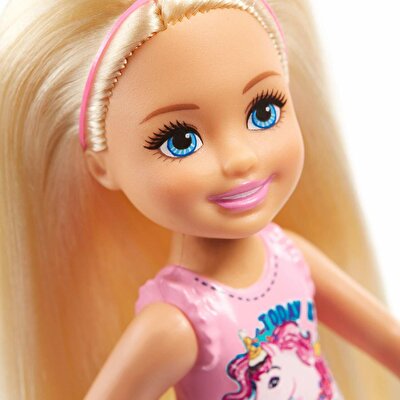 Barbie Chelsea Unicorn Desenli Tişörtlü Bebek FRL80
