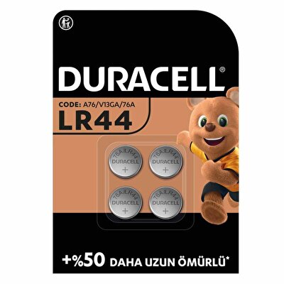 Duracell Özel Alkalin 4’lü 1,5V Düğme Pil LR44