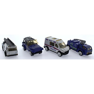 Die Cast 4'lü Acil Kurtarma Araçları Seti