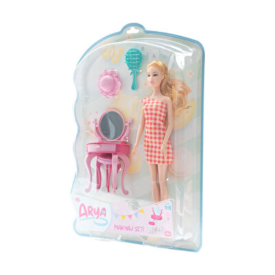 Arya Makyaj Masası Seti Kare Desen Elbiseli