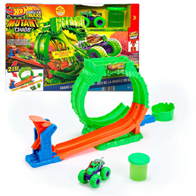Hot Wheels Monster Trucks Mutant Kaosu Çemberde Yarış Oyun Seti JMK91