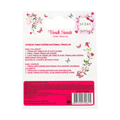 Lukky Kalp Baskılı Yapışkanlı Takma Tırnak Seti