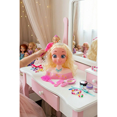 Ellisa Prenses Bebek Büst Seti Sarı Saçlı