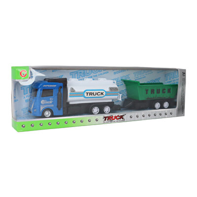 Sür Gitsin Römorklu Çöp Arabası Mavi