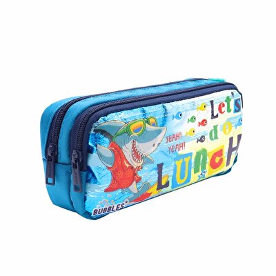 Bubbles Lets Do Lunch Hologramlı Kalem Çantası Mavi Lacivert