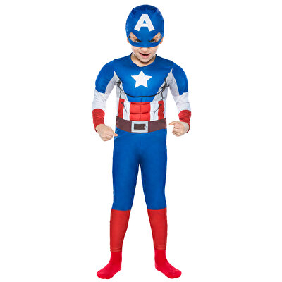 Kaptan Amerika Kostüm 10-12 Yaş x