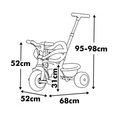 Smoby Be Move Comfort 3 Tekerlekli Bisiklet Pembe