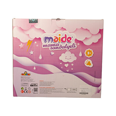 Konuşan Maide Bebek Mama Sandalyeli Oyun Seti Çiçek Tişörtlü