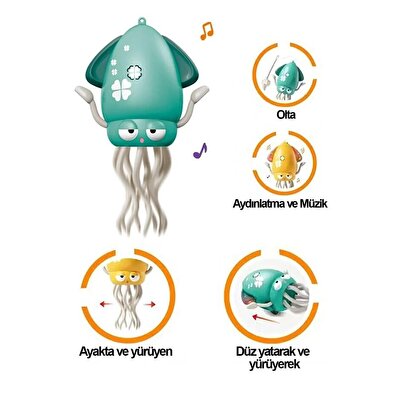 Dansçı Kali Müzikli Işıklı Hareketli Ahtapot Yeşil