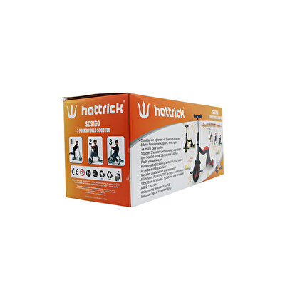 Hattrick Pedallı Scooter Kırmızı Siyah SCS160
