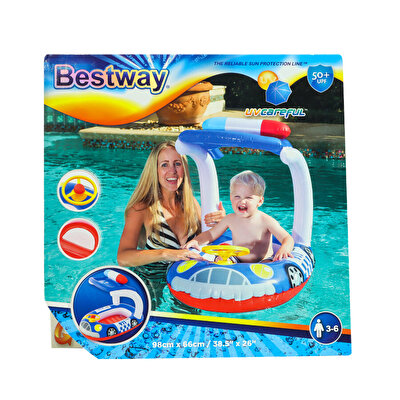 Bestway Gölgelikli Direksiyonlu Deniz Botu Polis Renkli