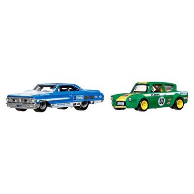 Hot Wheels 2'li̇ Premi̇um Araba Personnalise 64 Galaxie 500 & 67 Ford Anglia Racer Voiture De Course JHW50