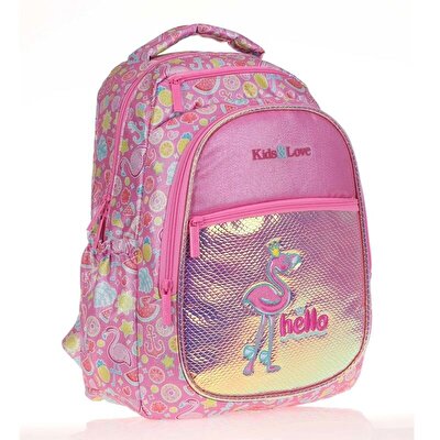 Kaukko Kids&Love Aynalı Simli Flamin Sırt Çantası