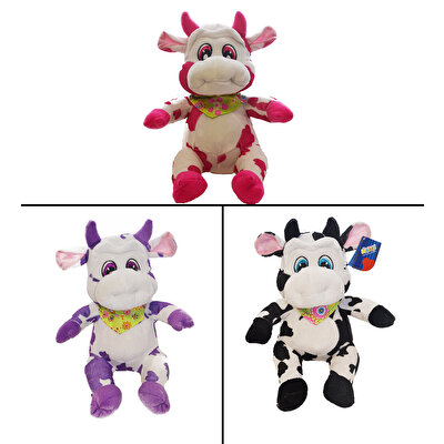 Renkli Peluş İnek 25 cm.