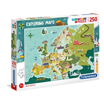Clementoni Exploring Maps Puzzle Great Places in Europe 250 Parça