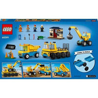 LEGO City İnşaat Kamyonları ve Yıkım Gülleli Vinç 60391