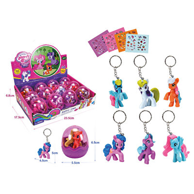 Küçük Pony ve Çıkartmalı Metal Anahtarlık